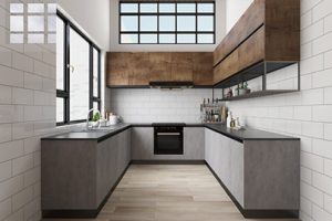 Industrial style interior design kitchen
