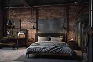 Industrial stye bedroom