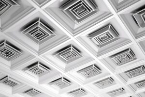 abstract ceiling with line pattern building background used