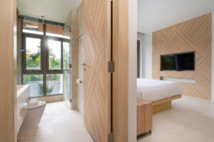 interior design villa house home condo apartment feature bedroom bathroom with view