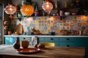modern kitchen decor with rustic elegance inside generated by ai